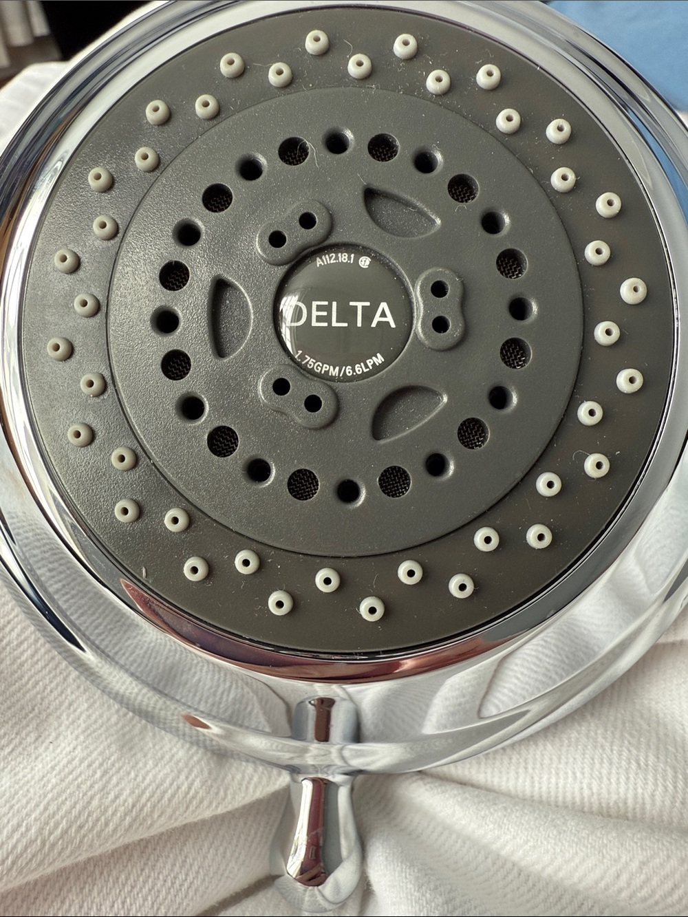 Delta Chrome and Dark Gray Rainfall Handheld Shower Head